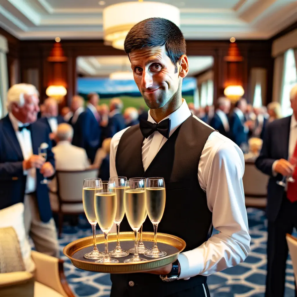 Un Sorriso nel Tee: Djokovic alla Ryder Cup si traveste da cameriere 1 Djokovic alla Ryder Cup
